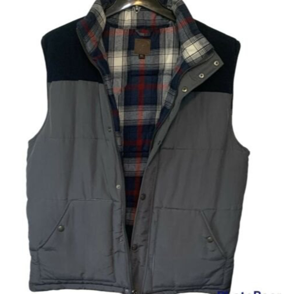 Third and Army Co Other - Third And Army Co Gray Heavy Vest Flannel Lining Corduroy Shoulders Men Sz XL
